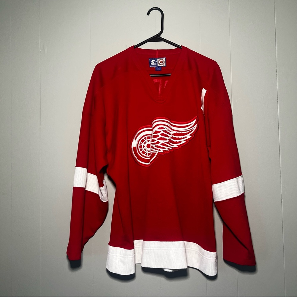 90s Vintage Detroit Red Wings Sergei Fedorov #91 NHL STARTER Red Jersey Large